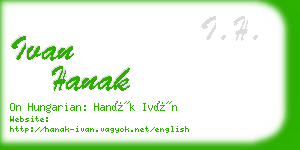 ivan hanak business card